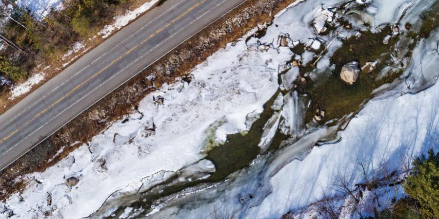 Road along river