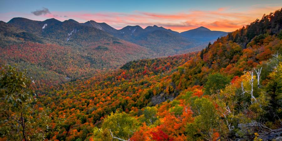 View of the high peaks from big slide mountain